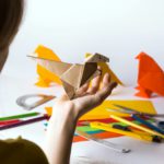 origami bird made of colored paper