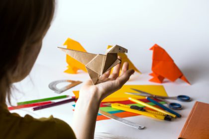 origami bird made of colored paper