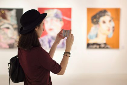 Woman Visiting Art Gallery Lifestyle Concept